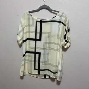 Brand: Banana Republic, color: cream and black, size: petite large